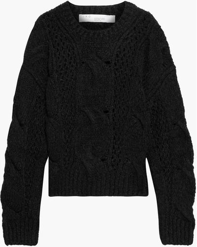 IRO Belaga Brushed Cable-knit Sweater - Black
