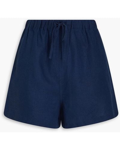 Onia Linen And Lyocell-blend Shorts - Blue