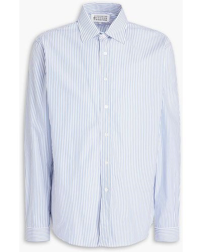 Maison Margiela Striped Cotton-poplin Shirt - Blue