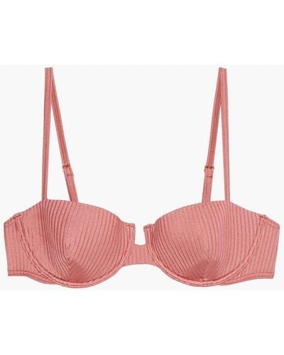 Onia Dalia Ribbed Underwired Bikini Top - Pink