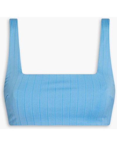 Onia Amber Striped Bikini Top - Blue
