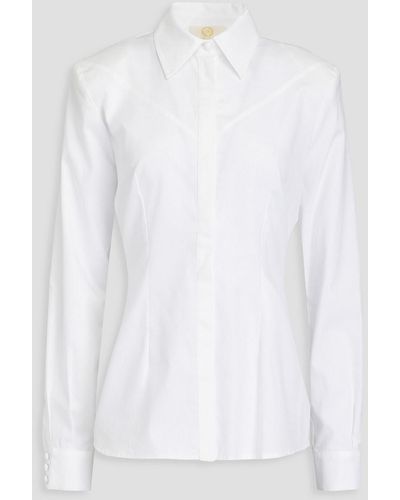 Sara Battaglia Cotton-twill Shirt - White
