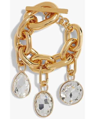 Rabanne Gold-tone Crystal-embellished Bracelet - Metallic