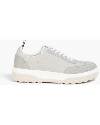 Thom Browne Field Canvas And Twill Trainers - White