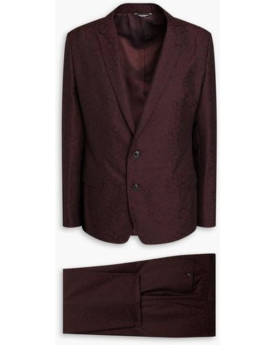 Dolce & Gabbana Wool And Silk-blend Suit Jacket - Purple