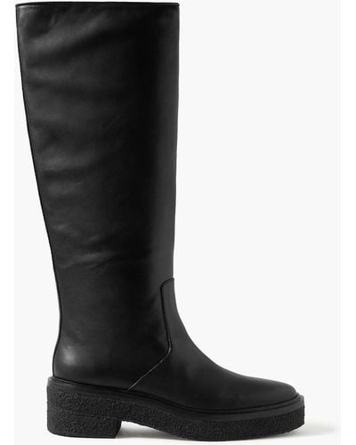 Loeffler Randall Leather Knee Boots - Black