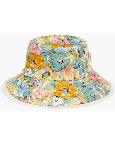 Zimmermann Floral-print Linen Bucket Hat - Yellow
