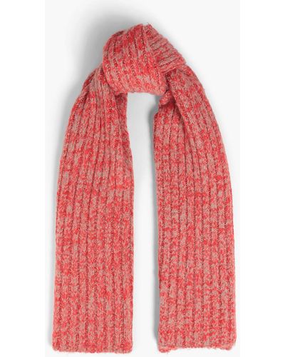 American Vintage Mélange Ribbed-knit Scarf - Red