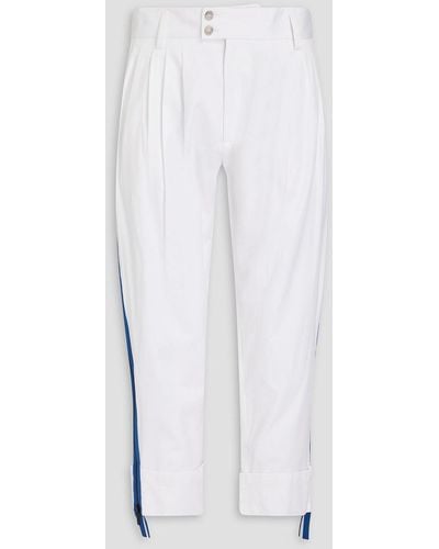 Dolce & Gabbana Stretch-cotton Twill Trousers - White