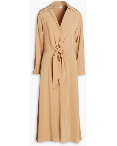 Vince Knotted Cady Midi Dress - Natural