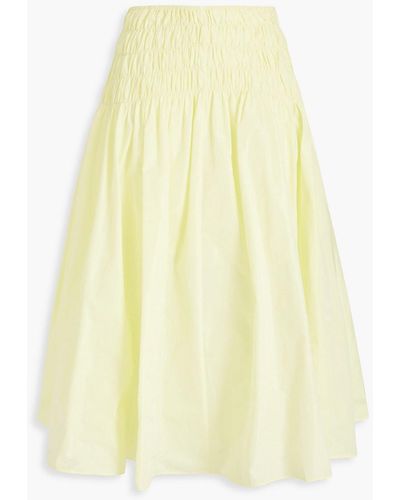 Maje Shirred Shell Midi Skirt - Yellow