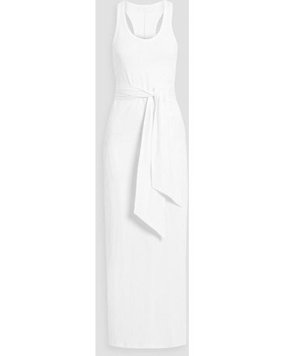Jonathan Simkhai Goldie maxikleid aus baumwoll-jersey mit gürtel - Weiß