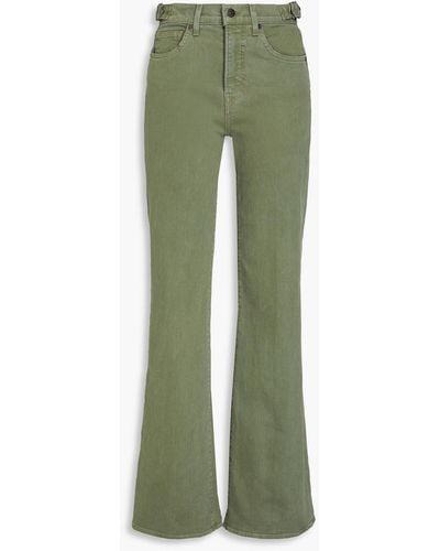 Veronica Beard Crosbie High-rise Bootcut Jeans - Green