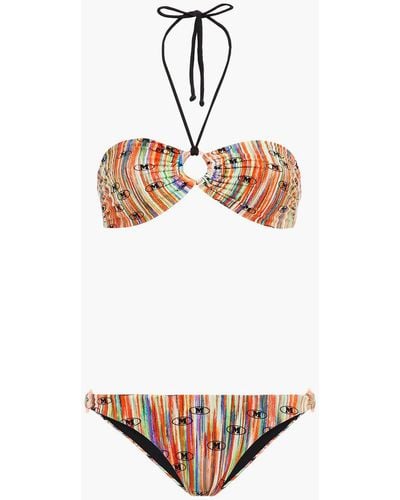 M Missoni Bedruckter bandeau-bikini mit ringdetails - Orange