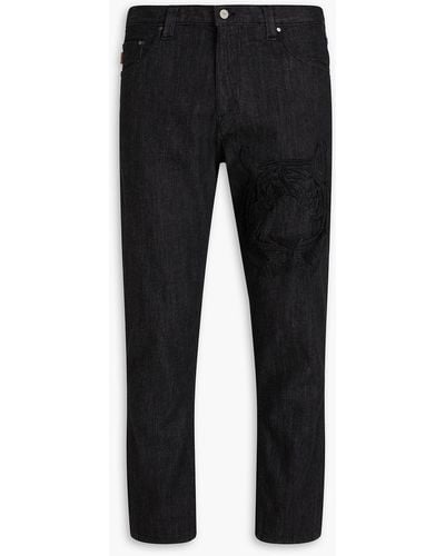 Emporio Armani Embroidered Denim Jeans - Black