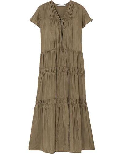 See By Chloé See By Chloé Tiered Habotai Maxi Dress - Multicolour