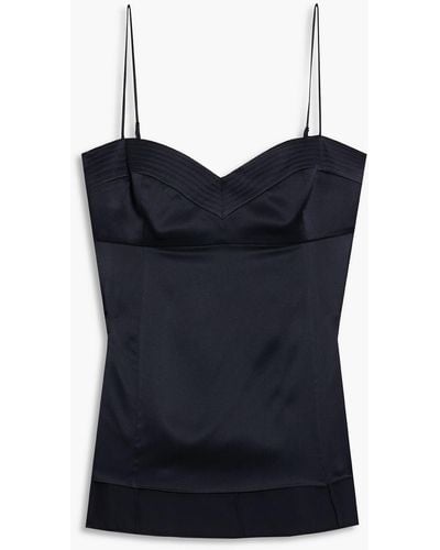 Adam Lippes Quilted Silk Camisole - Blue