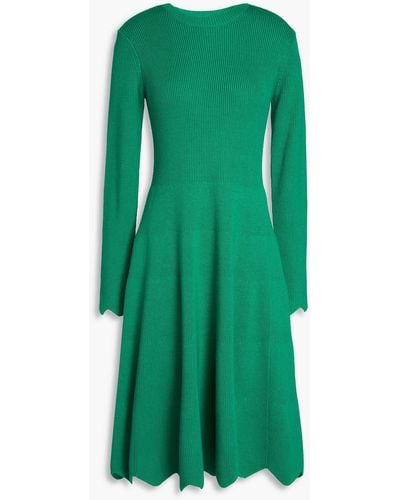 JW Anderson Kleid aus gerippter merinowolle mit muschelsaum - Grün