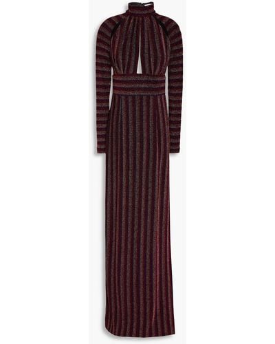 Rebecca Vallance Aisha Striped Lurex Gown - Purple