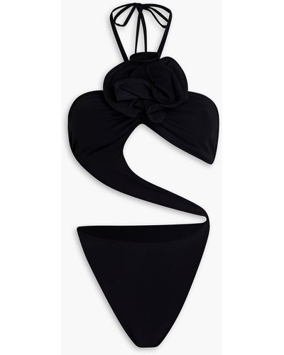 Magda Butrym Cutout Ruffled Swimsuit - Black