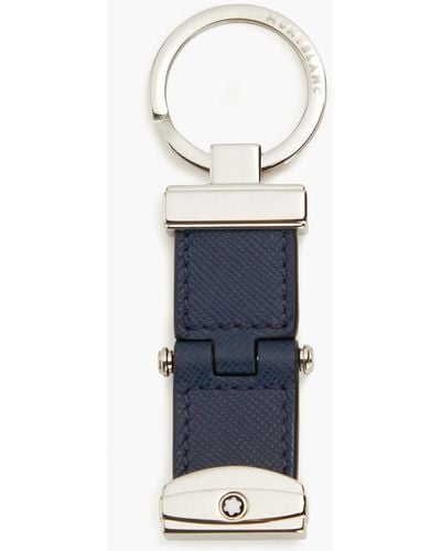 Montblanc Textured-leather Keychain - Blue