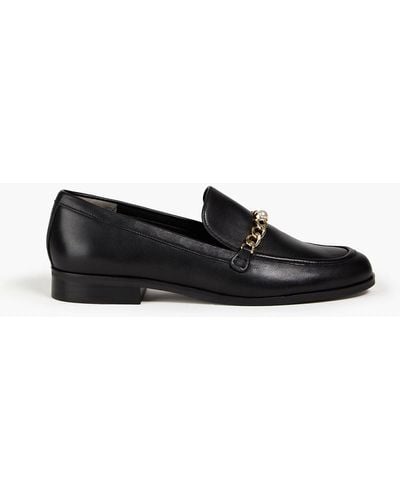 Stuart Weitzman Owen Embellished Leather Loafers - Black