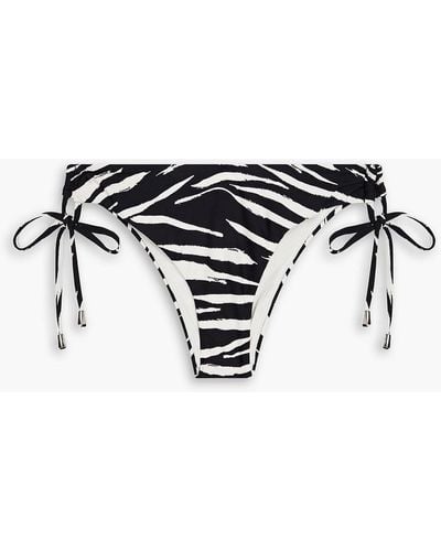Seafolly Skin Deep Zebra-print Low-rise Bikini Briefs - Black