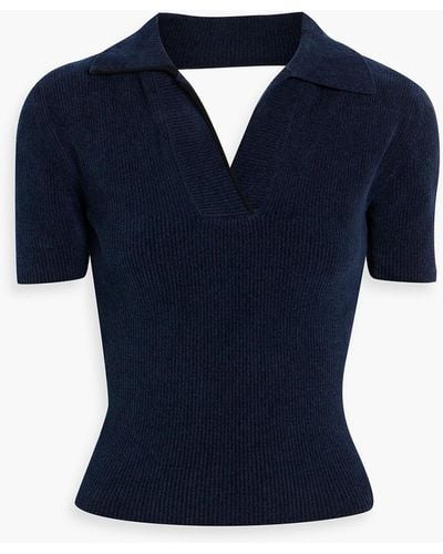 Jacquemus Bagnu Cutout Cotton-blend Corduroy Polo Shirt - Blue