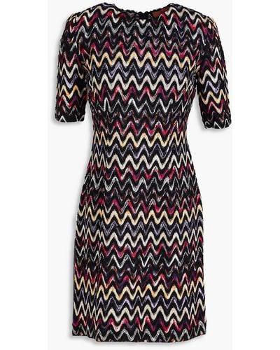 Missoni Wool-blend Crochet-knit Mini Dress - Black