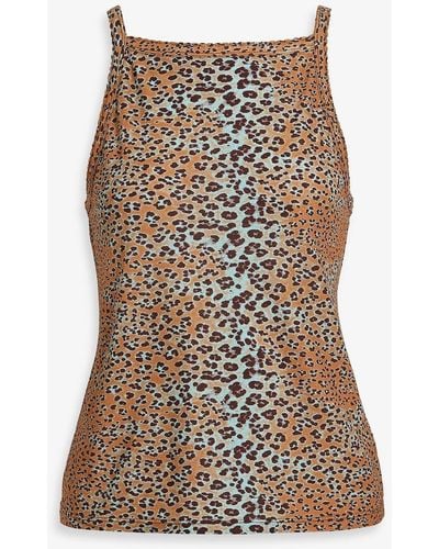 Ulla Johnson Sidney Leopard-print Cotton-jersey Tank - Brown