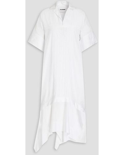 Jil Sander Pintucked Cotton-poplin Shirt - White