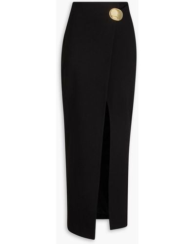 Nicholas Amal Embellished Wrap-effect Jersey Maxi Skirt - Black