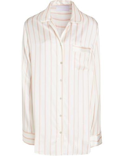 Asceno The Paris Striped Silk-satin Pyjama Top - Multicolour