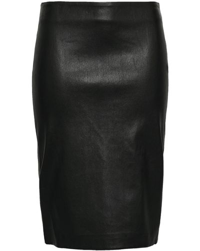 Theory Leather Pencil Skirt - Black