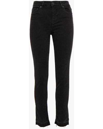 Maje Distressed Mid-rise Skinny Jeans - Black