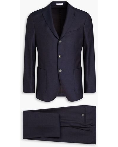 Boglioli Mélange Wool-blend Crepe Suit - Blue