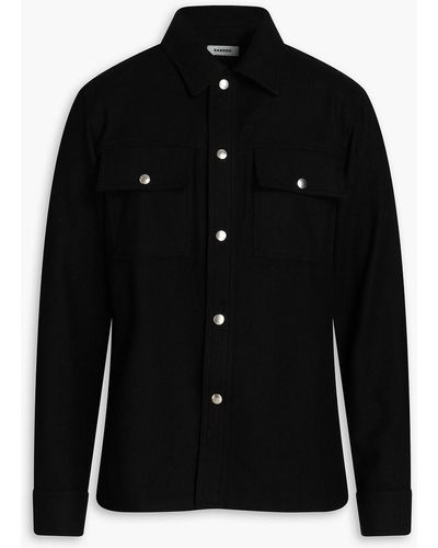 Sandro Wool-blend Twill Overshirt - Black