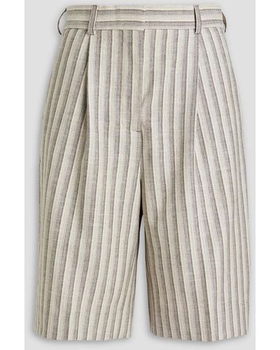 Acne Studios Ruthie Striped Wool And Cotton-blend Shorts - White