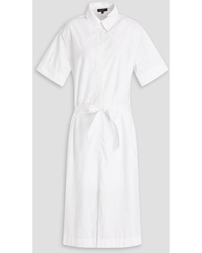 Rag & Bone Jade Embroidered Cotton-poplin Midi Shirt Dress - White