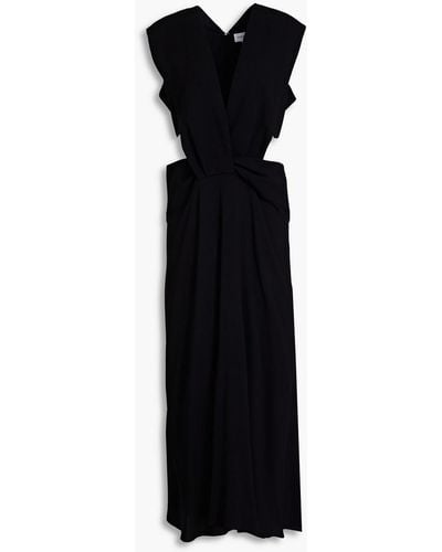 Victoria Beckham Cutout Twisted Crepe Midi Dress - Black