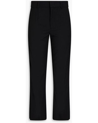 RED Valentino Cropped Satin-trimmed Twill Bootcut Pants - Black