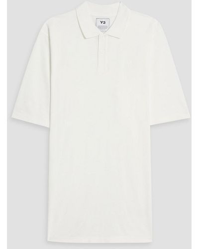 Y-3 Appliquéd Cotton-piqué Polo Shirt - White