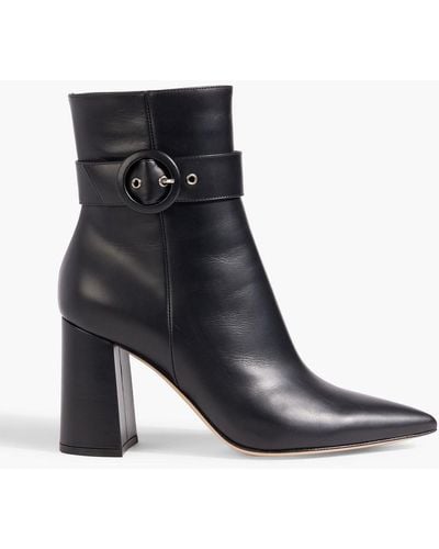 Gianvito Rossi Evelyn 85 Buckled Leather Ankle Boots - Black