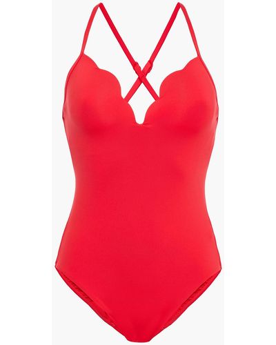 Seafolly Petal Edge Scalloped Wimsuit - Red