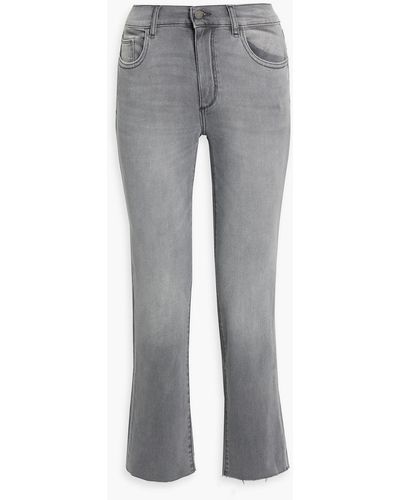 DL1961 Mara Cropped Mid-rise Straight-leg Jeans - Gray