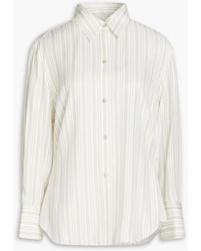 Vince Striped Silk-blend Twill Shirt - White