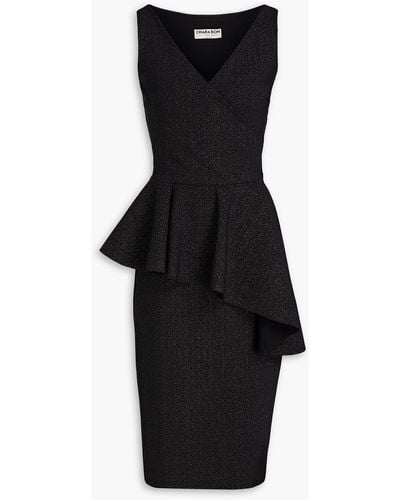 La Petite Robe Di Chiara Boni Gitana Tiered Metallic Scuba Dress - Black