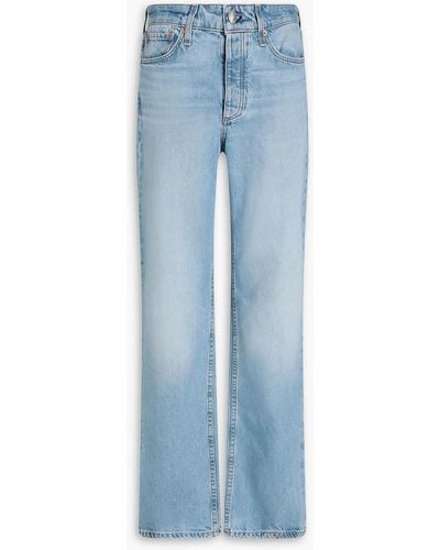 Rag & Bone Alex Faded High-rise Straight-leg Jeans - Blue