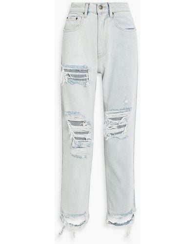 retroféte Laguna Distressed High-rise Straight-leg Jeans - Blue