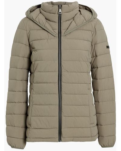 DKNY Quilted Shell Hooded Jacket - Green